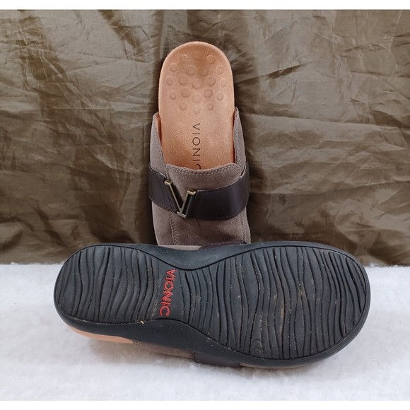 Vionic Rest Maude Mules Slip On Slides Shoes Cofffee Brown Suede Women US 6 EUC - Picture 7 of 9
